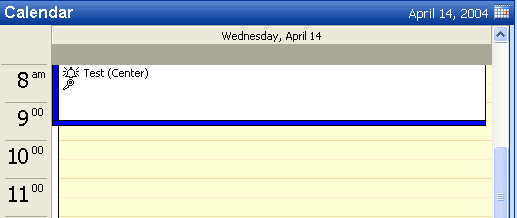 Calendar with an appointment
