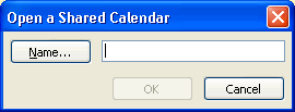 Open a Shared Calendar dialog box