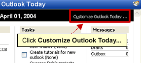Customize Outlook Today... button 