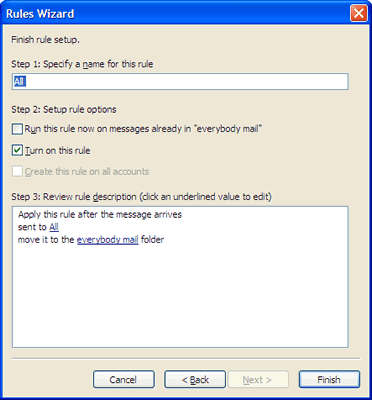 Rules Wizard dialog box 