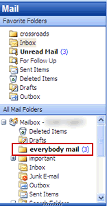 moved messages in navigational pane in Outlook 