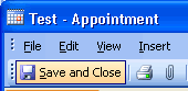 Save and Close button