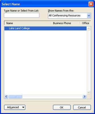 Select Name dialog box